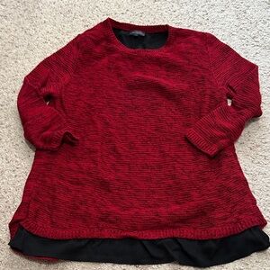 The Limited Red and Black Crew Neck Sweater